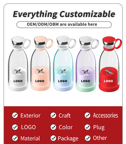 500ML Portable Electric Fruit Juicer USB Rechargeable Machine Sports Mini Bottle Juicing Blender